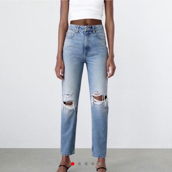 Zara Denim - ZARA High Waisted Straight Leg Jeans